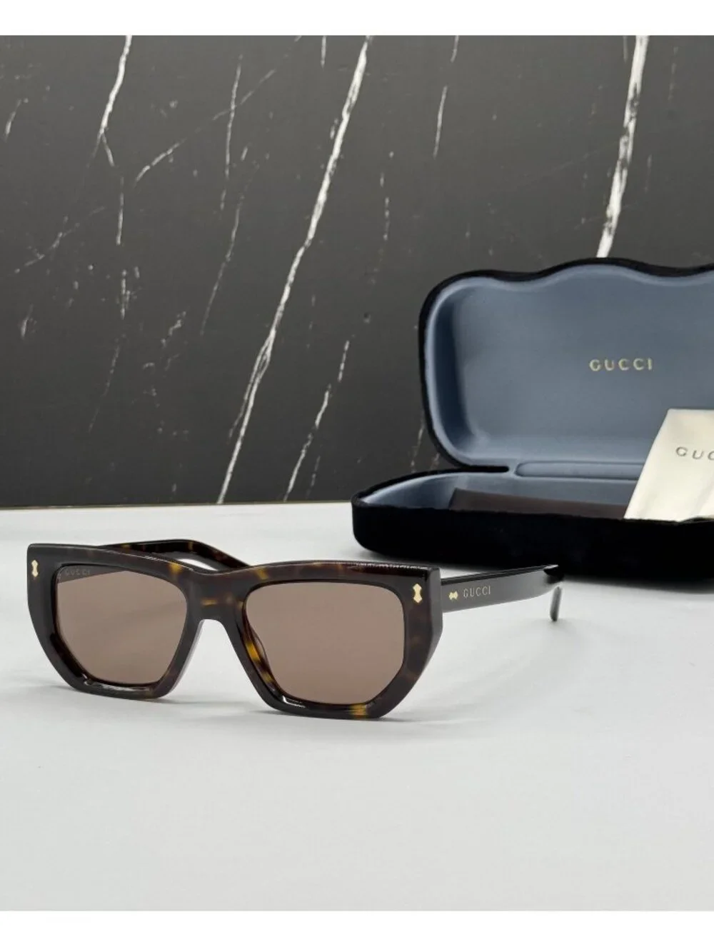 New Gucci GG1520S 002 Brown Cat Eye Women Sunglasses
